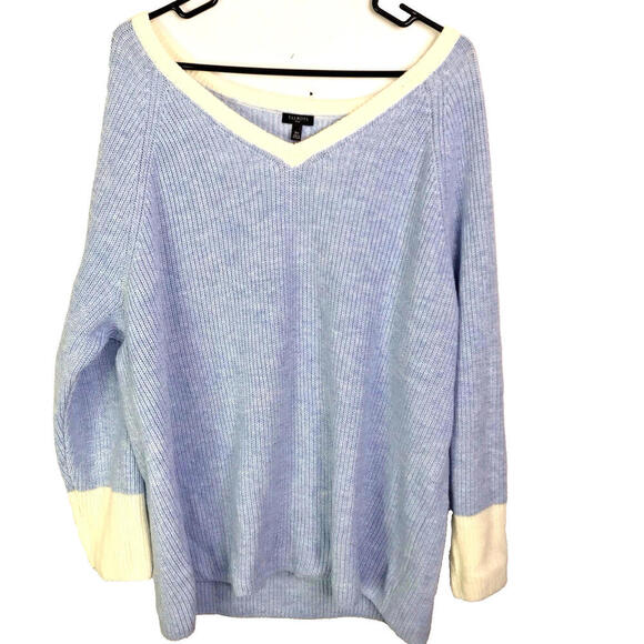 Talbots Sweater Womens 3X V Neck Academia Preppy Ribbed Knit Smart Chic - Picture 1 of 8